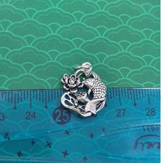 Charm bạ 925 cá chép và hoa sen 15mm
