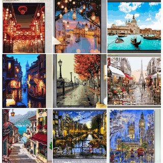 Tranh Sơn Dầu Số Hóa Phong Cảnh Nhiều Mẫu Hot Trend