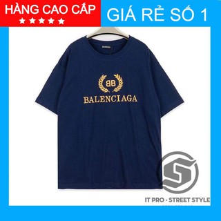 [Freeship Toàn Quốc] Áo tee oversize BLCIAGA màu xanh than, áo thun BLCIAGA cao cấp full tag túi 01