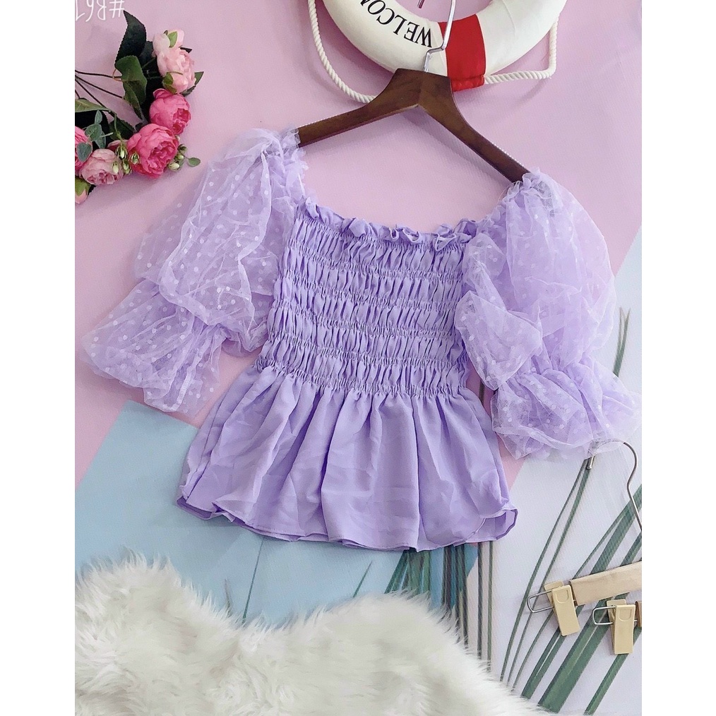 Áo Voan NHún Tay Lưới Dễ Thương TTSLA0628