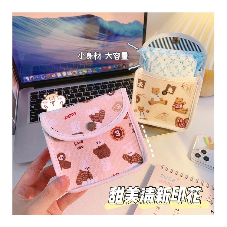 Túi đựng băng vệ sinh tiện lợi họa tiết hoạt hình dành cho bạn nữ