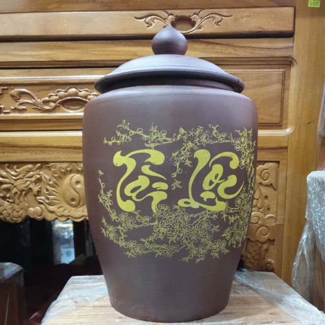 Hũ đựng gạo phong thủy đất đỏ bát tràng đựng 8 kí gạo | BigBuy360 - bigbuy360.vn