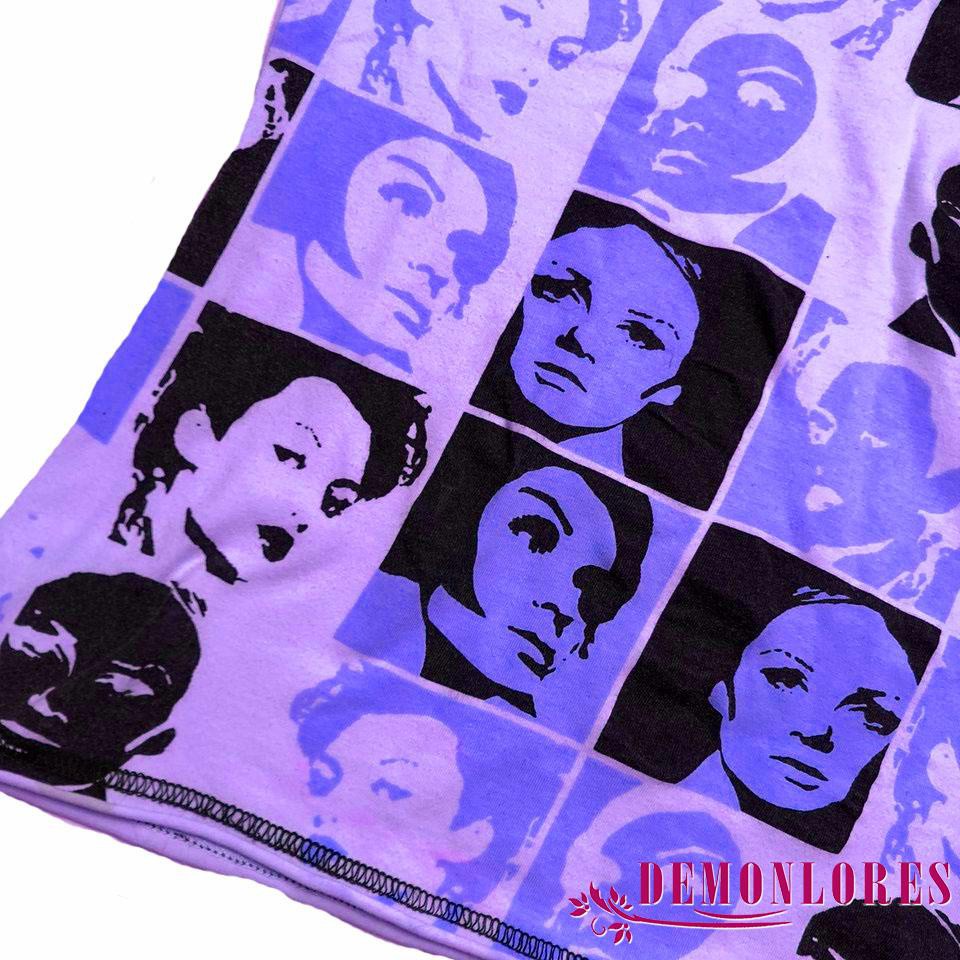 Áo thun thân ngắn yk2 in hình chân dung phong cách harajuku cổ điển thời trang mùa hè cho nữ