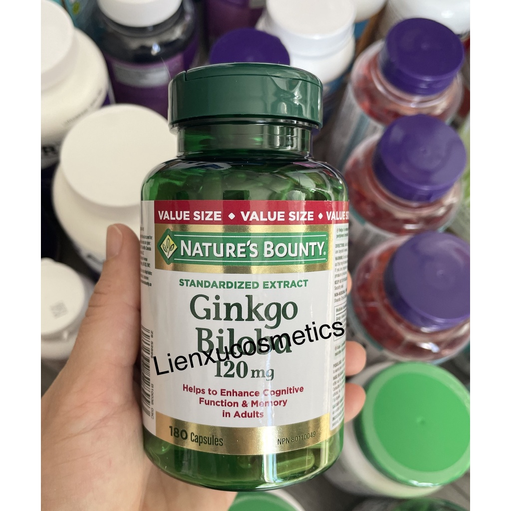 Viên uống bổ não Gingko Biloba Nature's Boubty 120mg, hộp 180v. HSD 2025