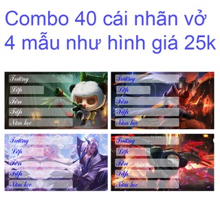 Nhãn vở game combo 1 set 40 cái nhãn vở giá 25k