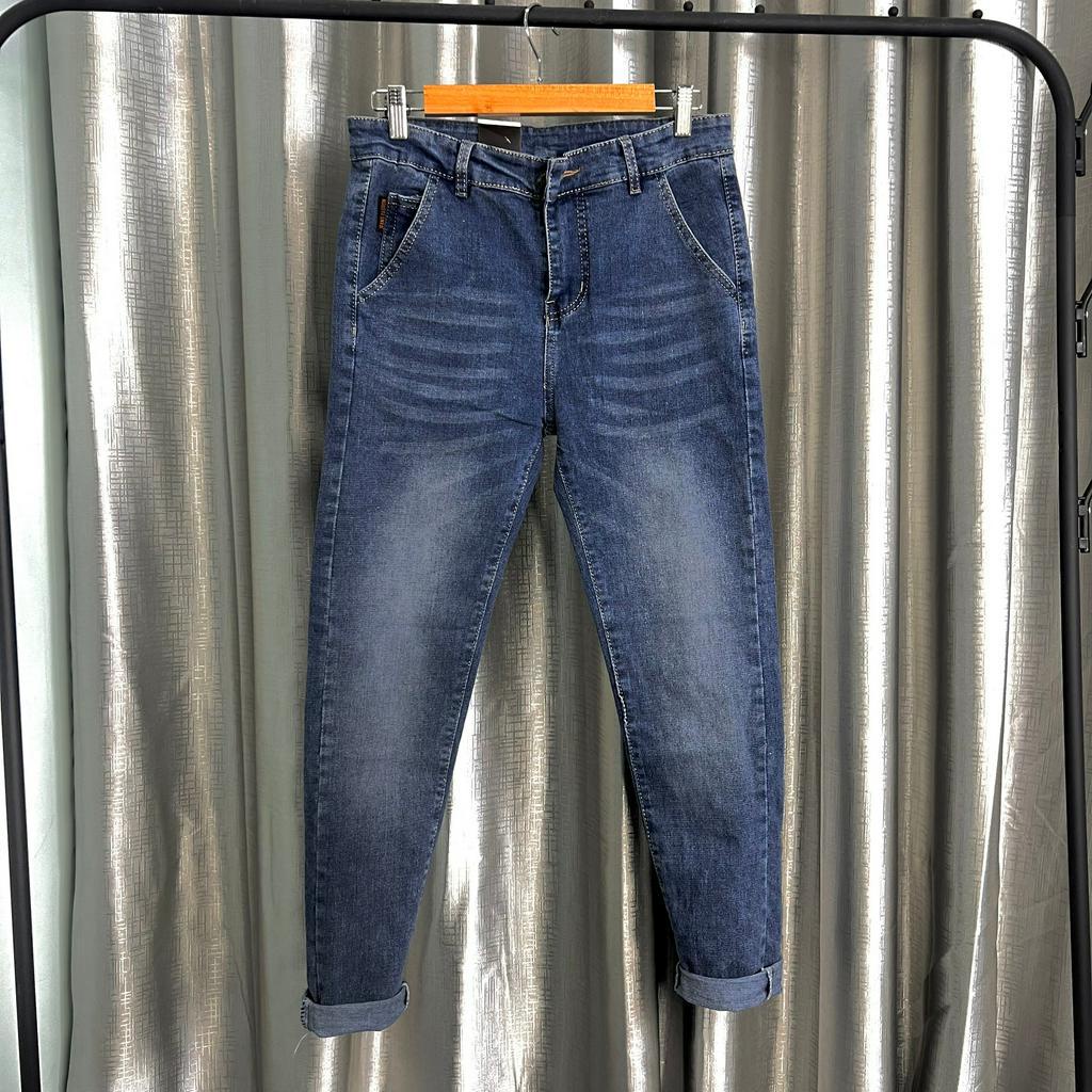 Quần jean nam co giãn ống suông hàn quốc cao cấp chất bò đẹp rách gối King168 MN08