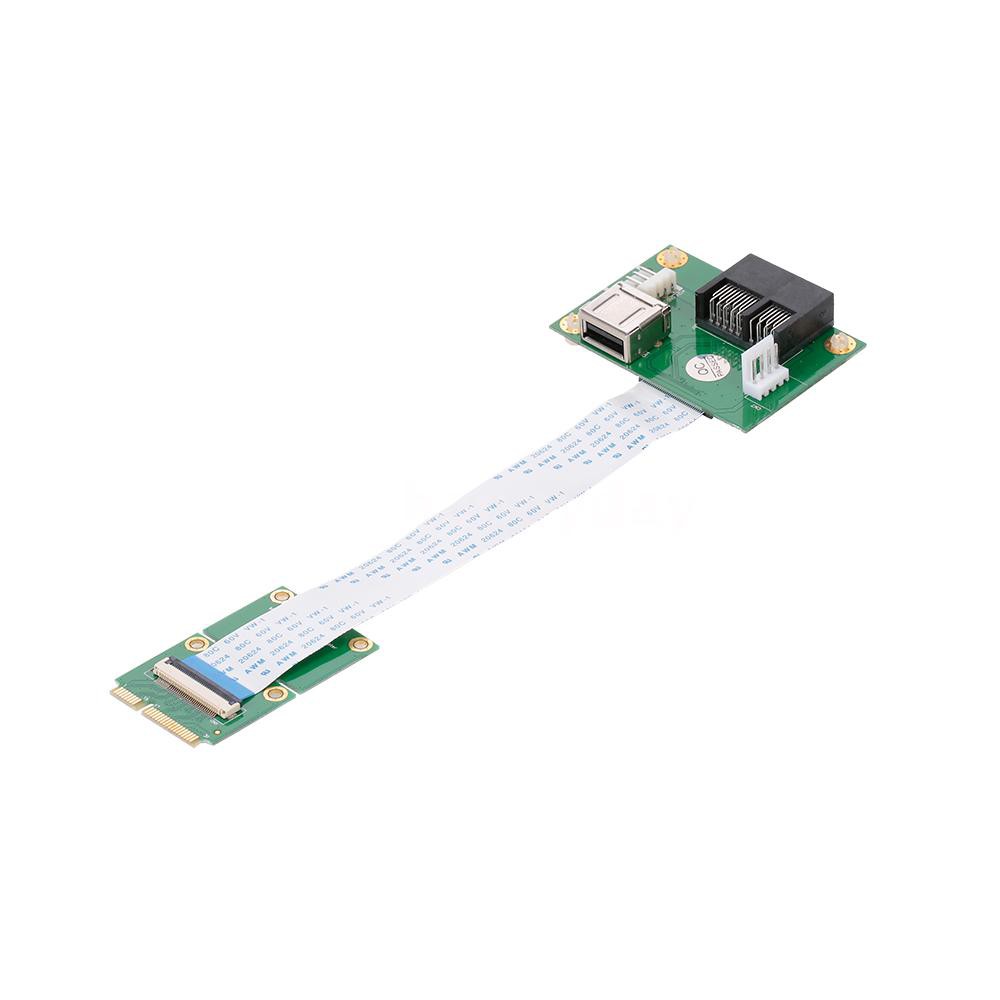 Mini PCI-E to PCI-E Extension Cord Adapter Card with Horizontal Slot Support PCI-E 1X/4X/8X/16X