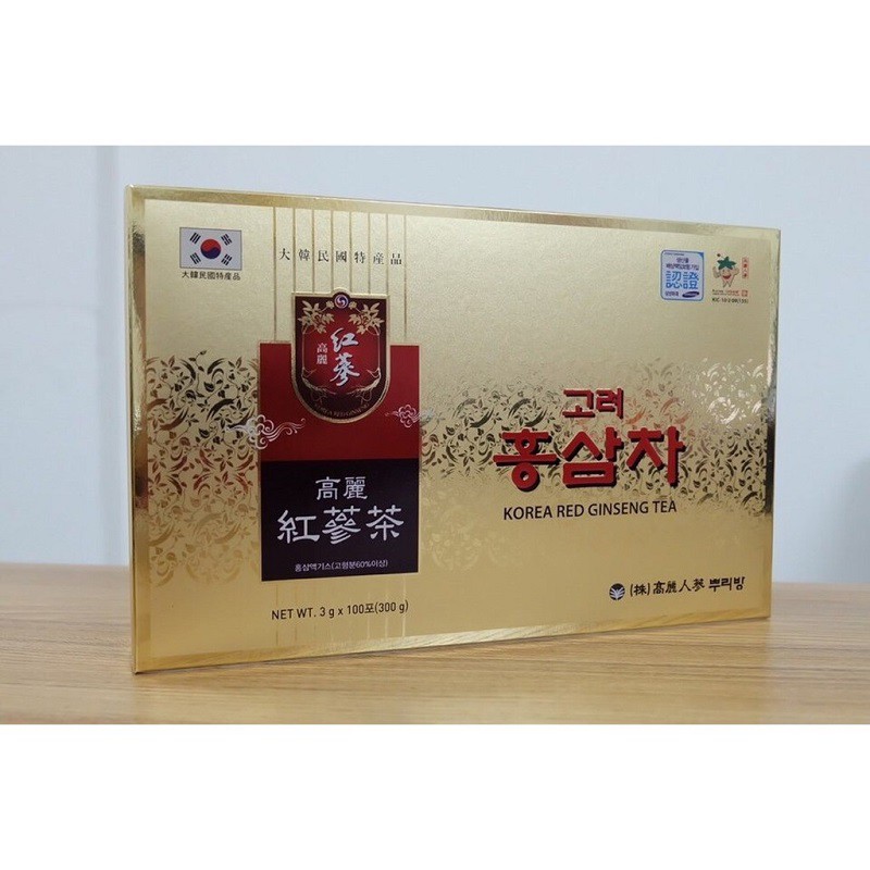 Trà Hồng Sâm Hàn Quốc, Hộp Giấy 100 Gói * 3g, Giúp Thanh Nhiệt Cơ Thể Nâng Cao Sức Khỏe