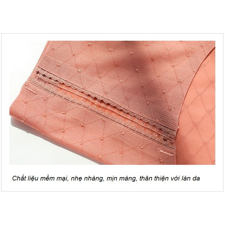 Quần Lót Băng Lụa Không Đường May Mỏng Nhẹ Họa Tiết Lưới Sang Chảnh P443