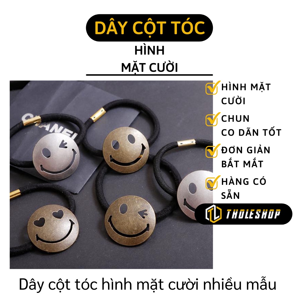 Dây Cột Tóc - Thun Buộc Tóc Hình Mặt Cười Ngộ Nghĩnh, Đơn Giản 5992