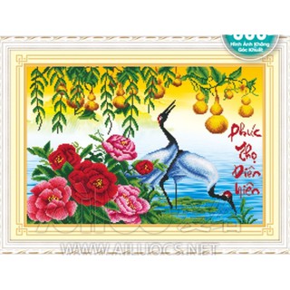 Tranh đính đá hạt tròn phúc thọ diên niên 77183
