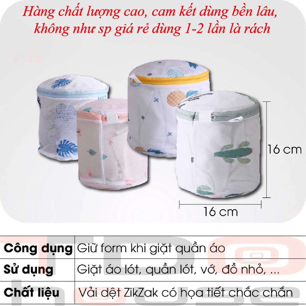 Set 6 túi giặt đồ cao cấp 2 lớp dày dặn họa tiết, túi lưới giặt quần áo, áo ngực, quần lót, vớ có khóa kéo chắc chắn