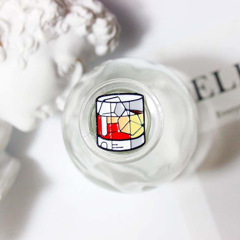 Ghim cài áo MMULCK kiểu ly rượu whisky tráng men dễ thương thời trang dành cho nam và nữ