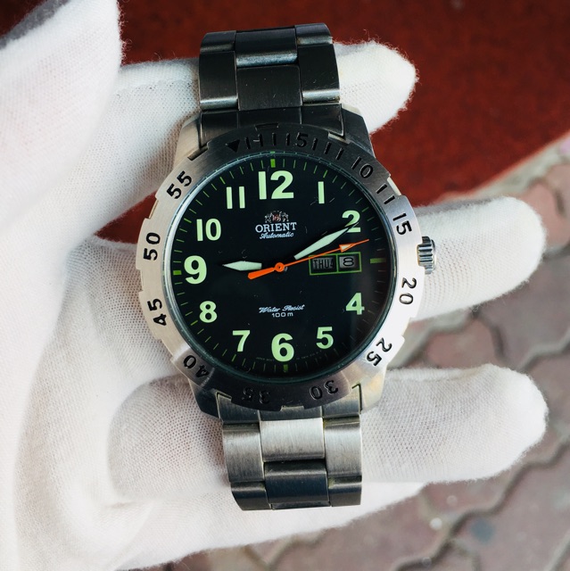 Đồng hồ orient nam cơ tự động mặt số la tinh , viền xoay tọa độ , máy nguyên zin