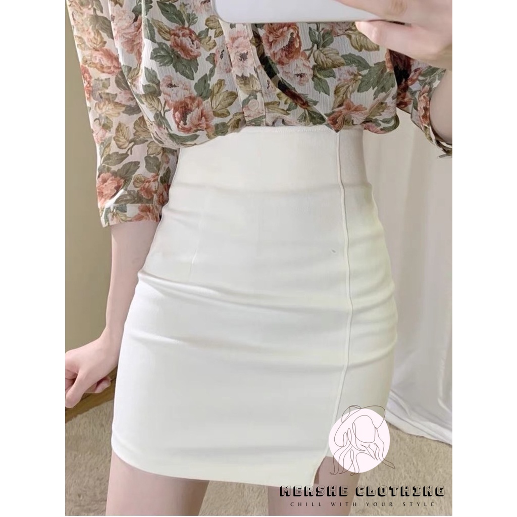 MERSHE • Chân Váy Ngắn Body Cách Điệu, Có Quần Lót Trong Chống Lộ
