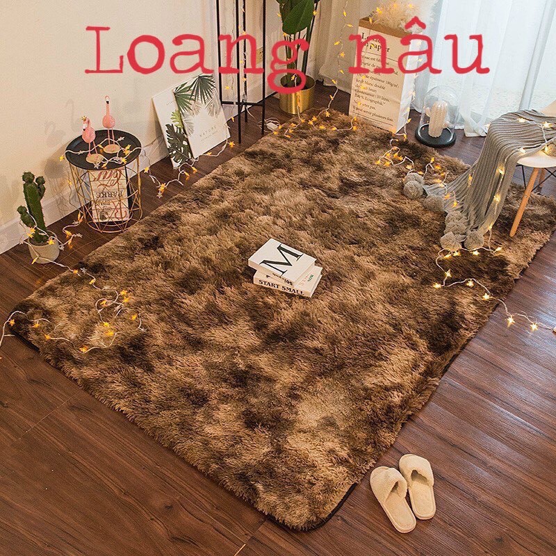 Thảm Lông Loang Trải Sàn Lông Dày 1m6x2m-MÀU 7 SẮC CẦU VỒNG