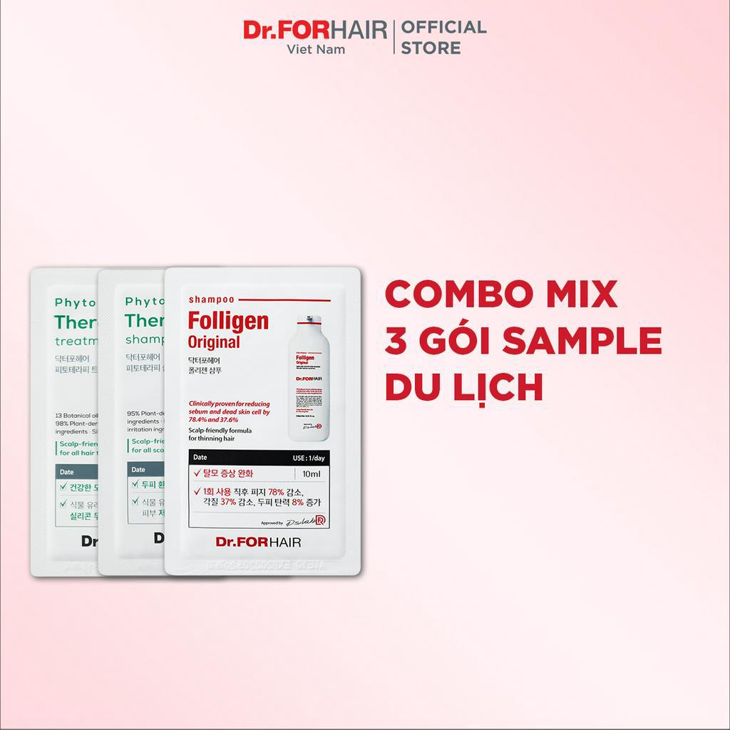 Combo mix gói dùng thử bất kì dầu gội/ dầu xả chống rụng tóc ngăn gàu, giảm dầu nhờn Dr.FORHAIR Hàn Quốc