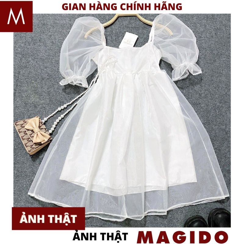 Đần nữ babydoll công chúa bánh bèo voan 2 lớp có mầu đen và trắng kiểu dáng hàn quốc ,váy dực tiệc cực xinh -MAGIDO