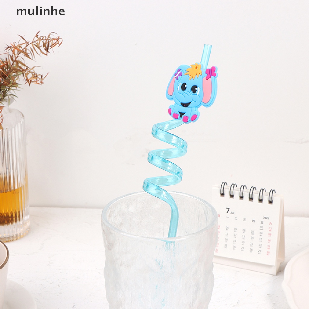 Set 8 Ống Hút Có Thể Tái Sử Dụng Hình Động Vật Cho Bé