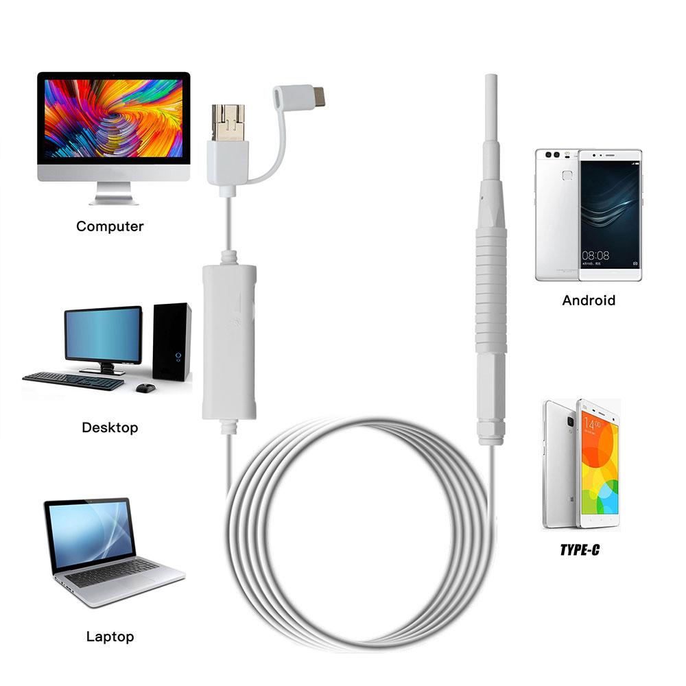 Dụng cụ soi tai, lấy ráy tai cho trẻ em có camera nội soi siêu nhỏ 3.9mm độ nét cao 6 đèn led trợ sáng