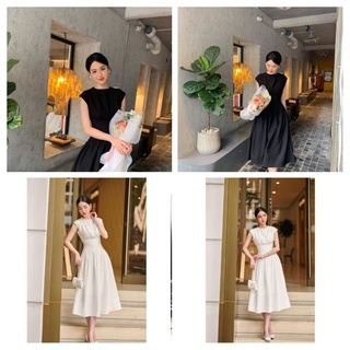 SP 1370❤️ Váy sát nách dự tiệc 2 màu đen be vai đính ngọc sang chảnh (40-60kg)- có buôn sỉ