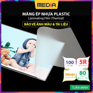 Màng Ép Plastic 5R MEDIA inkjet, Màng Ép Nhựa , Kích Thước 13.5 x 18.6cm (5R), Độ Dày 80 Micro, 100 Tờ
