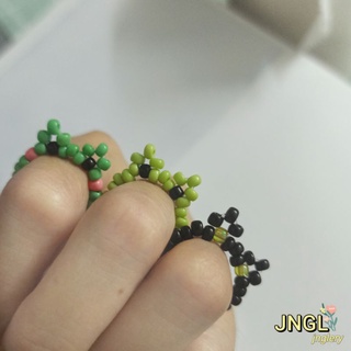 Nhẫn Handmade Hạt Cườm 3mm Hình Ếch Cute Co Giãn R3