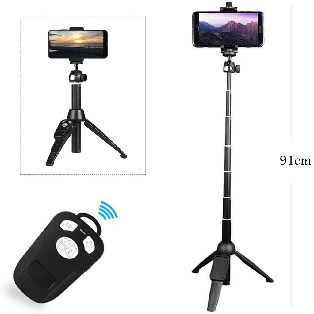 ❐Tripod/Gậy Tự Sướng 3 Chân Yungteng H8, Có Remote Bluetooth, Kẹp Điện Thoại Xoay Ngan | BigBuy360 - bigbuy360.vn