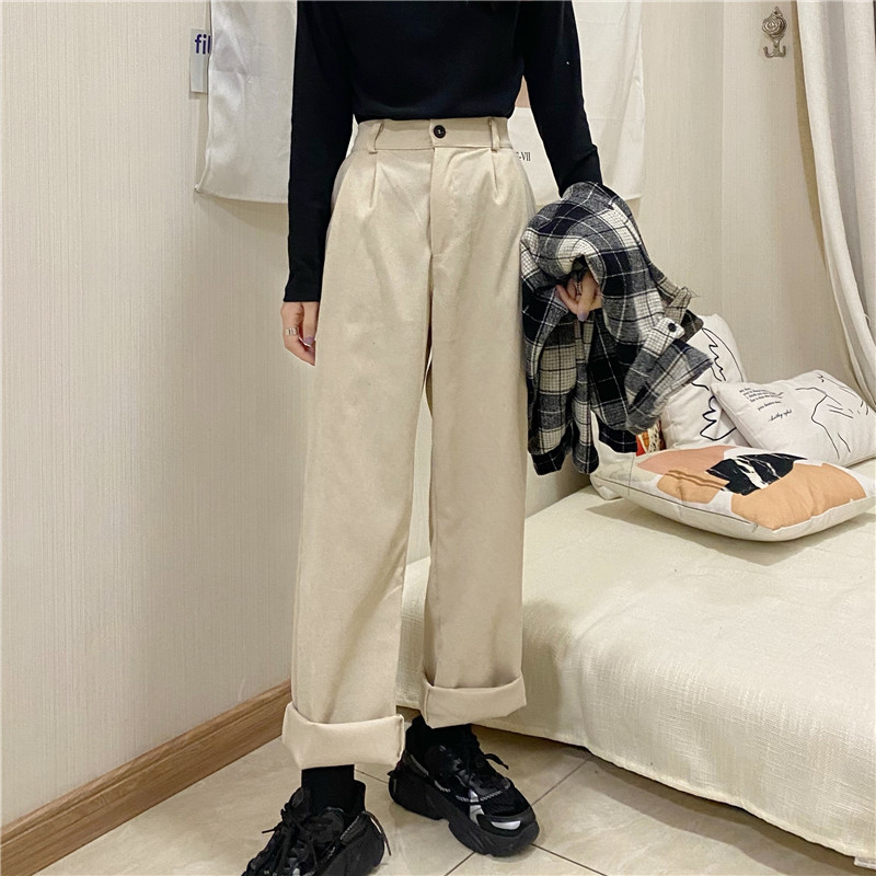 Quần Dài Nữ Ống Rộng Lưng Cao Thời Trang