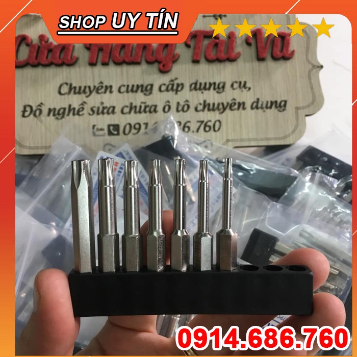 Bộ 7 mũi hoa dâu 5 cạnh, có lỗ THÉP CỨNG (KÈM ẢNH VIDEO)