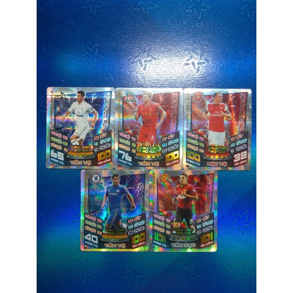 Thẻ cầu thủ bóng đá Poca Match Attax insert lấp lánh mùa giải 2012-2013 hiếm