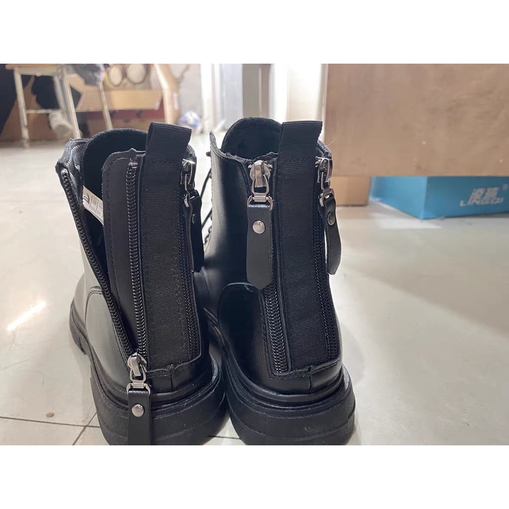 Giày bốt nữ cao cổ, giày boot nữ cổ cao thời trang da mềm khoá sau ullzang cao 5cm | BigBuy360 - bigbuy360.vn