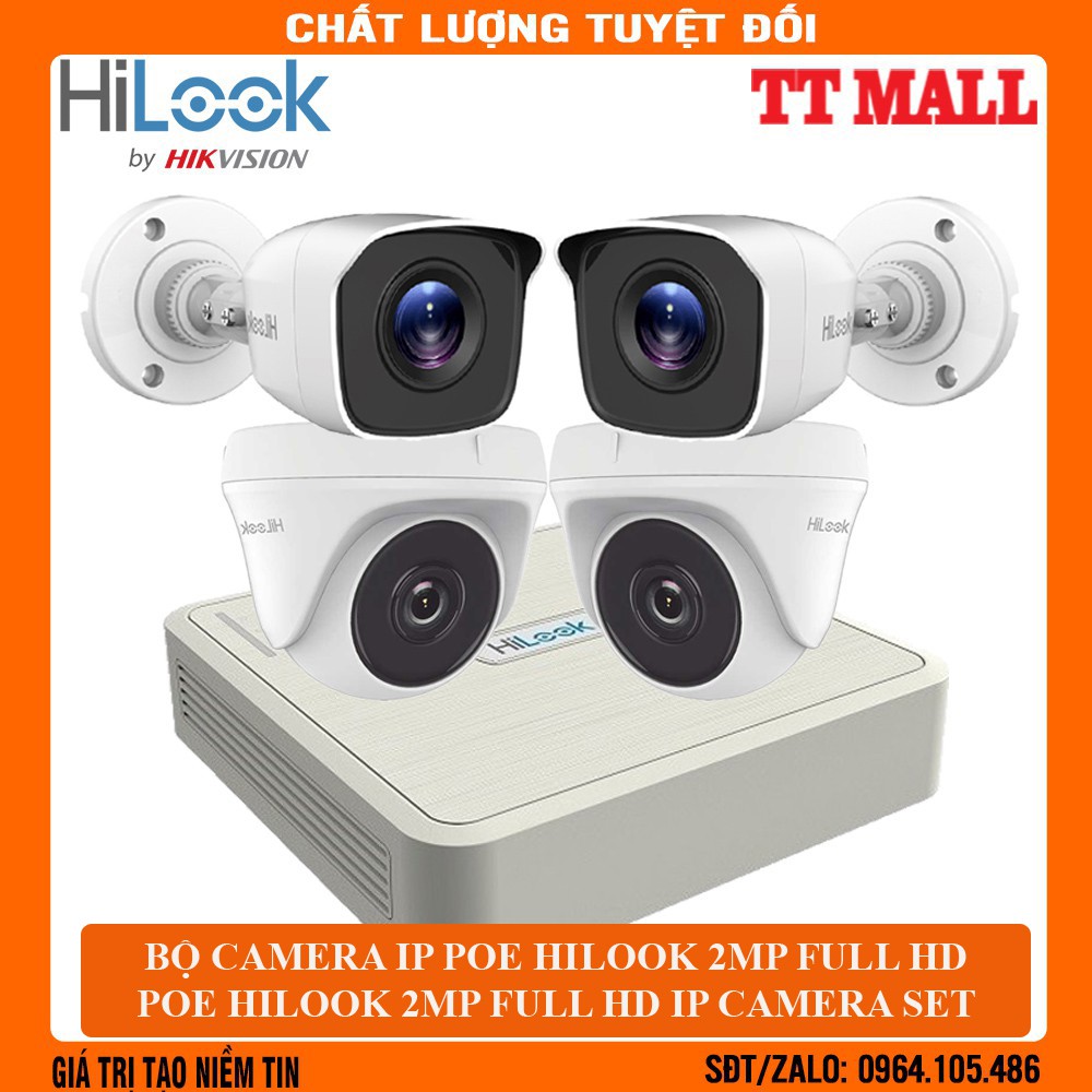 [BỘ CAMERA POE CẮM LÀ CHẠY - THƯƠNG HIỆU CỦA HIKVISION] BỘ CAMERA GIÁM SÁT HIKLOOK 2MP FULLHD - HỆ THỐNG DÂY MẠNG