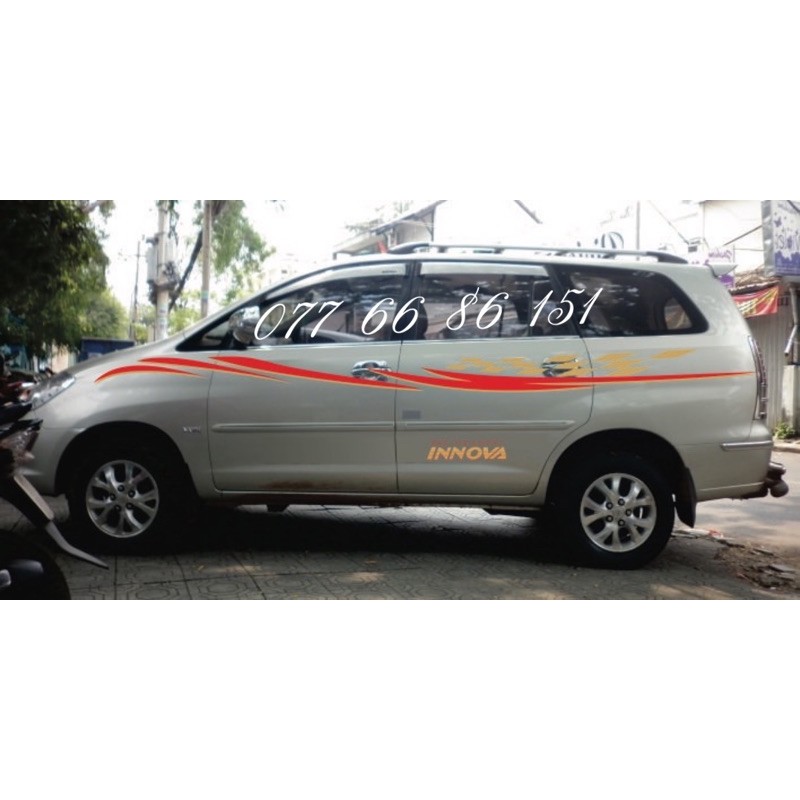 Tem Dán Sườn Xe Innova Lượn S Mẫu Mới.Cho tất cả dòng xe 7 chỗ