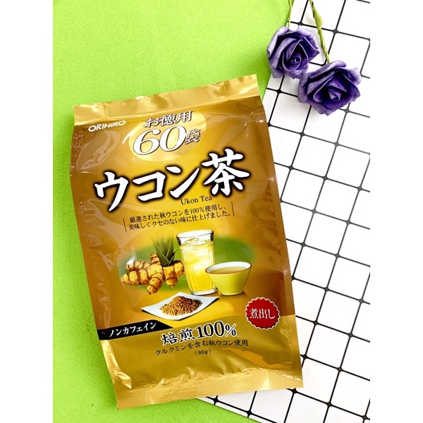 Trà nghệ Ukon Tea Orihiro Nhật Bản 60 gói - Trà nghệ giúp giải độc gan, bài tiết độc tố, phục hồi chức năng gan, tụy