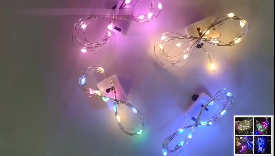Dây đèn led trang trí fairylight đom đóm sẵn pin nhiều màu sắc 1m 2m 3m | BigBuy360 - bigbuy360.vn
