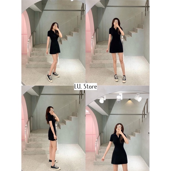 Đầm Thun Polo Trơn Cộc Tay Dáng Body , Hàng Quảng Châu, Hottrend 2021 [ẢNH THẬT] | BigBuy360 - bigbuy360.vn