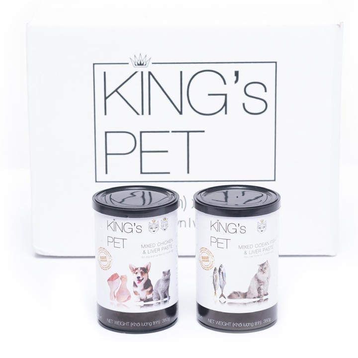 Thức ăn Pate cho chó mèo Kings Pet vị gà hộp 380gr