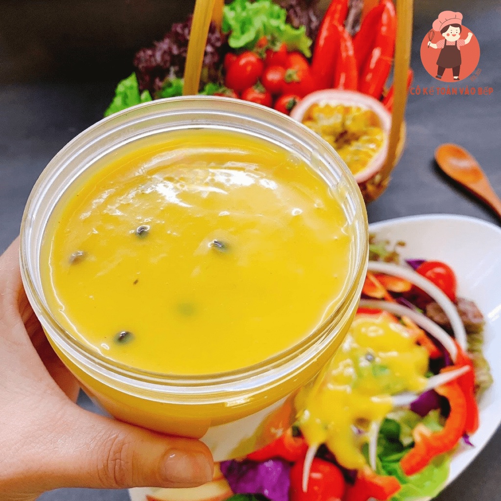 Sốt chanh leo siêu ngon, ăn kèm salad, hoa quả, an toàn, tiện lợi