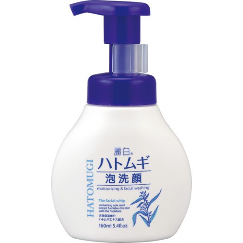 Sữa rửa mặt tạo bọt Hatomugi Facial whip 160ml cấp ẩm trắng da hàng Nhật nội địa