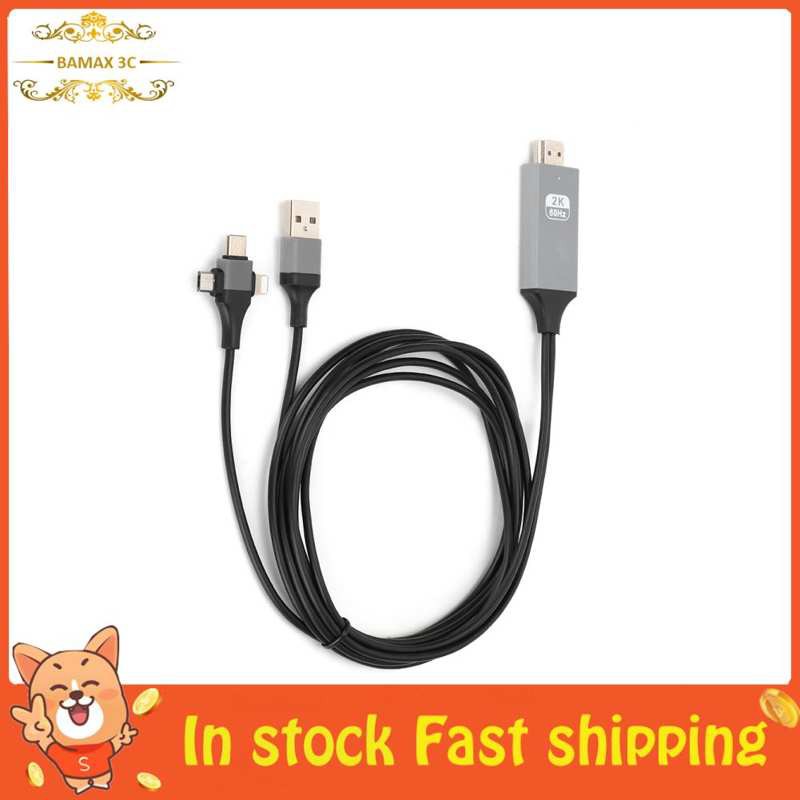 Bộ Chuyển Đổi 3 Trong 1 Hdmi 1080p Hd Chống Rỉ Sét Thông Dụng Cho Ios Usb Hdtv Type-C