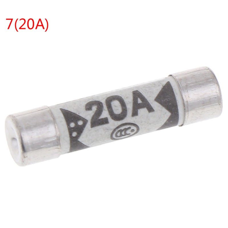 Bộ 10 cầu chì sứ đầy cát 6x25mm 1a 20a 240v chất lượng cao