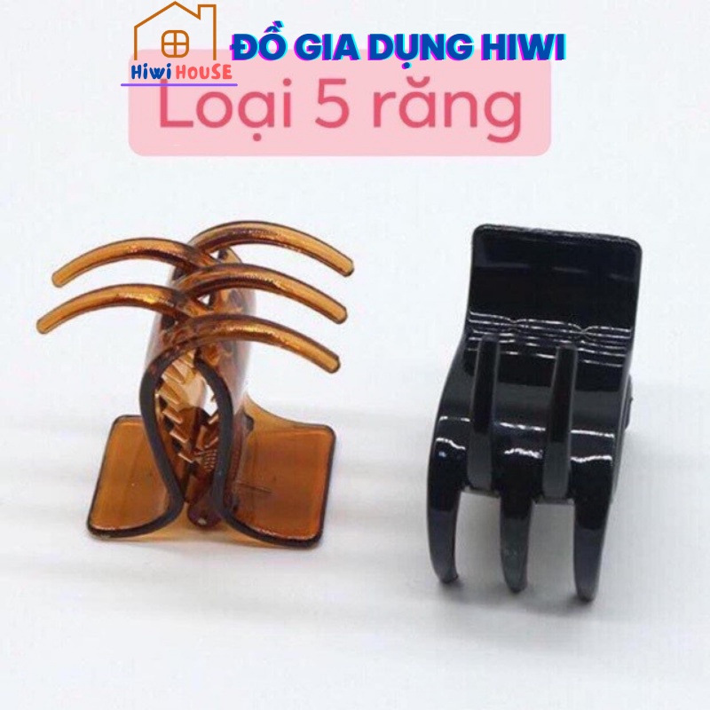 Kẹp tóc, kẹp càng cua 5 răng Đen Nâu Nhám