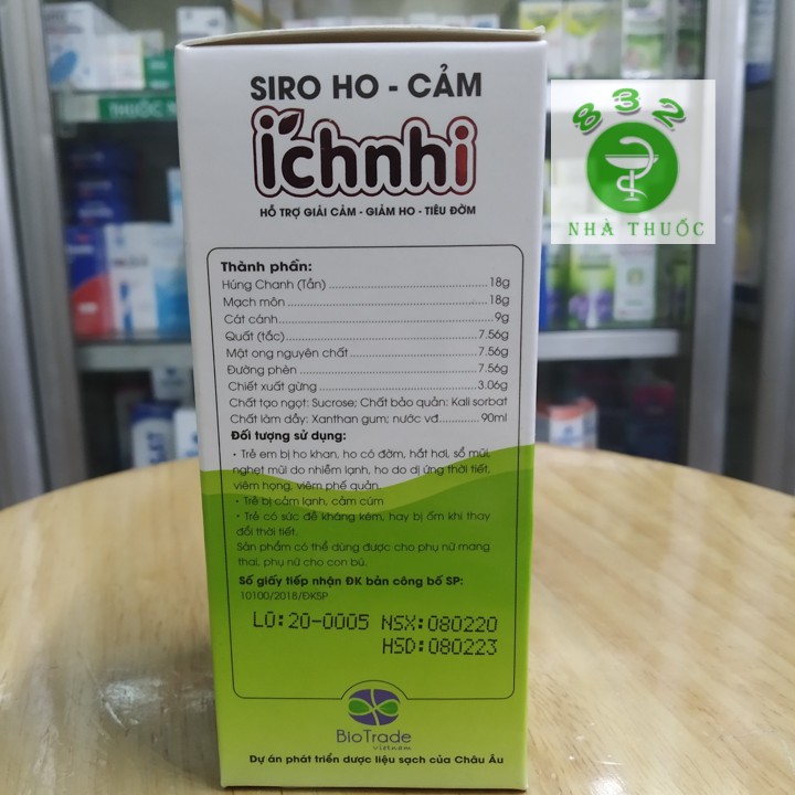 Siro Ho Cảm Ích Nhi sơ sinh chai 90ml hỗ trợ giảm ho, tiêu đờm, giảm nghẹt mũi ở trẻ