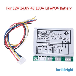 Phụ kiện bảo vệ pin 4s 100a 12.8v w / balance life4 life 18650 bms sự bảo vệ