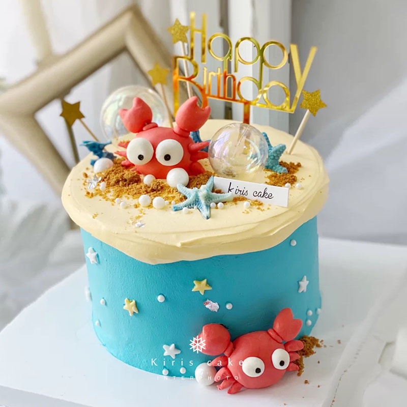 Cua Nhỏ Xinh Trang Trí Bánh Kem Sinh Nhật Cho Bé