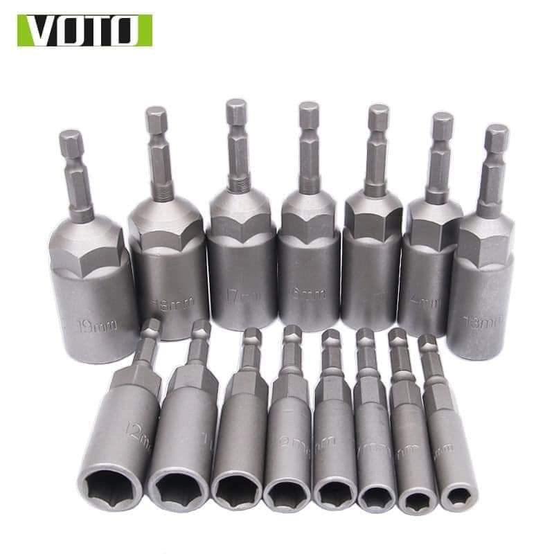 Đầu chụp BuLong 80mm chân lục giác cho khoan pin và khoan điện sâu lòng - Kích thước