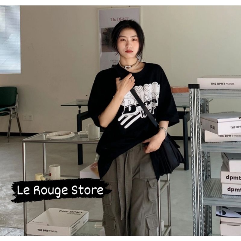 Áo thun unisex in chữ Black Work local brand Trung phong cách hiphop cá tính Heart in Heart có size (