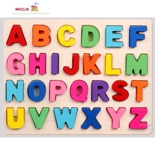 Bảng Chữ Cái Tiếng Anh Nổi Bằng Gỗ MICLIK - Đồ Chơi Thông Minh Montessori Cho Bé