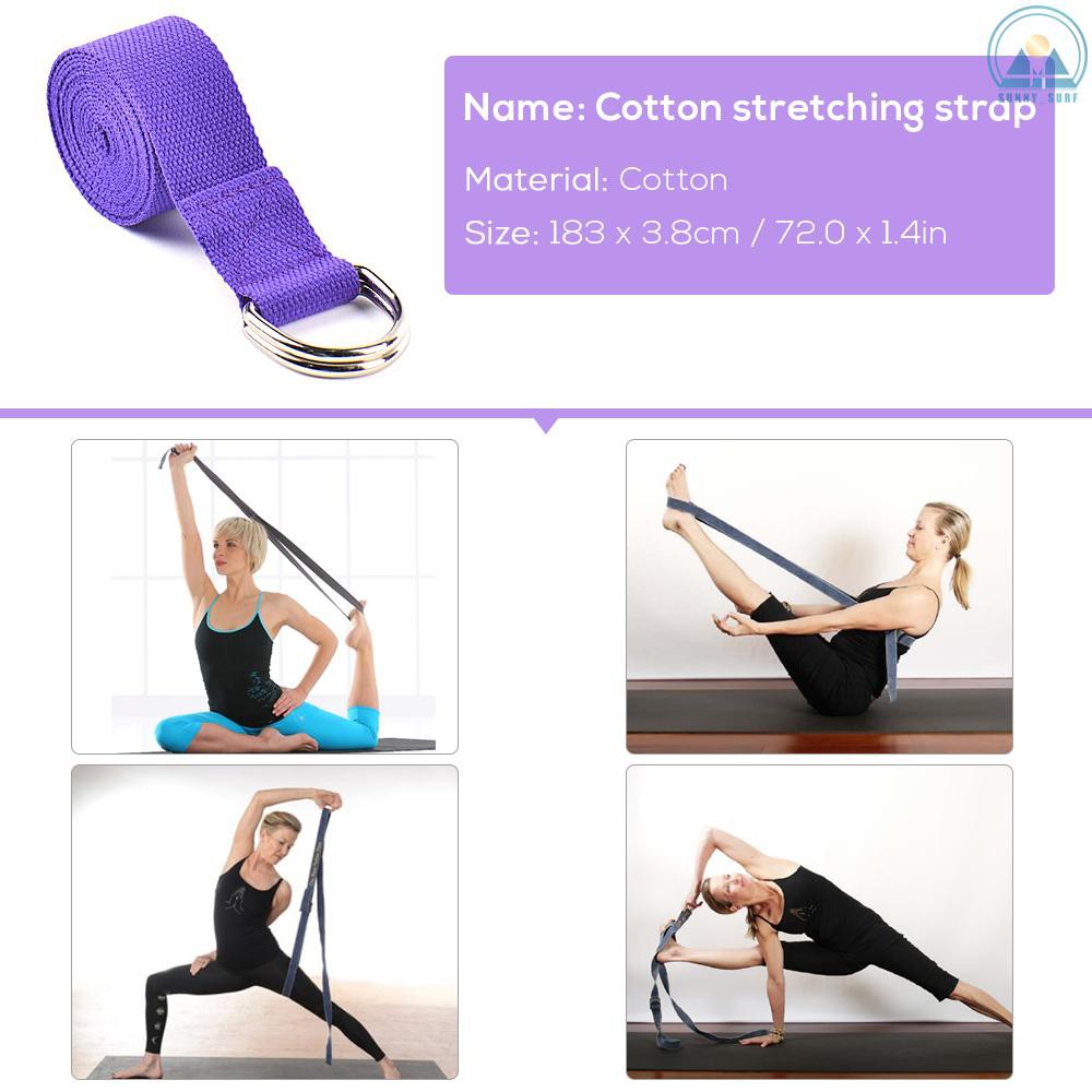 Sunny☀ 4PCS Yoga Equipment Set Yoga Wheel Cotton Stretching Strap Stability EVA Blocks Yoga Pilates Meditation Exercise Set